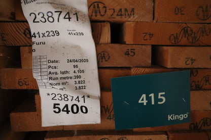 Restparti – 390 løbende meter fyrplanker – 41 × 239 mm