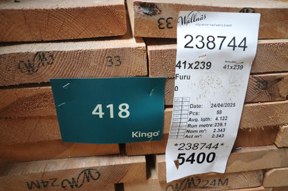 Restparti – 239 meter. fyrplanker – 41x239x3000-5400mm